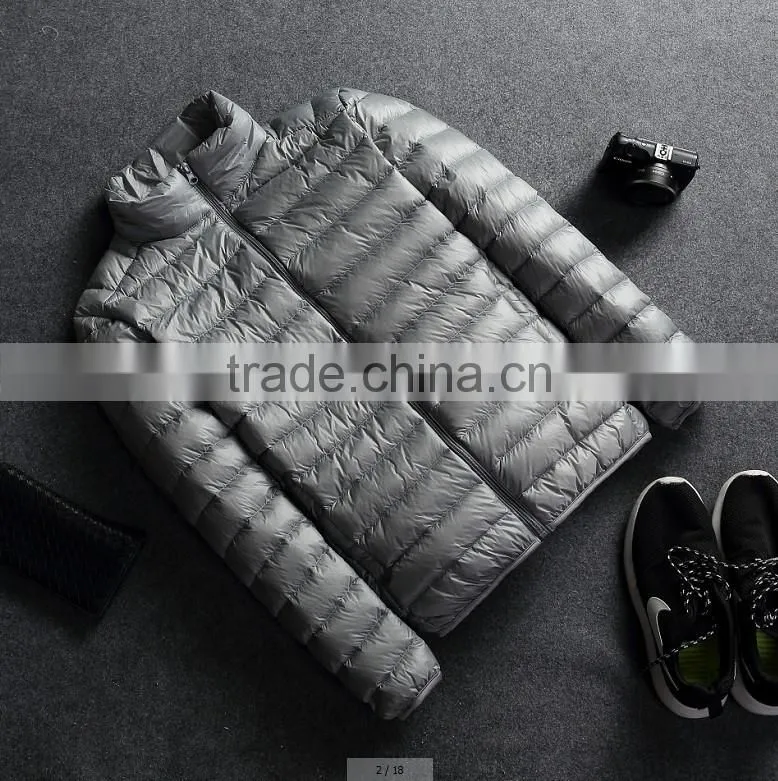 Men Winter Ultra Light Thin Down Feather Jacket
