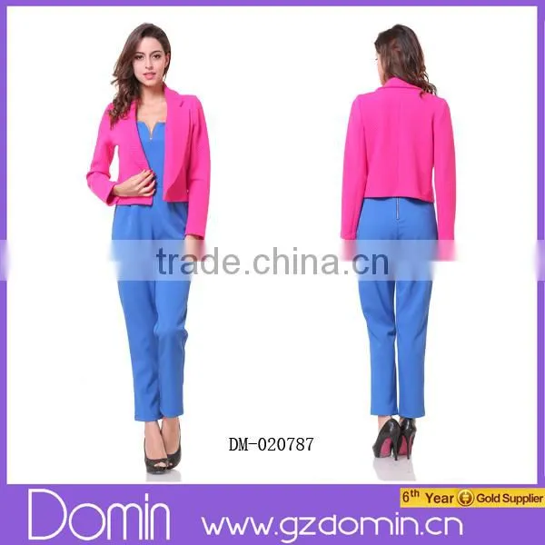 Women's Solid Ponte Long Sleeve Fashion Pink Blazer