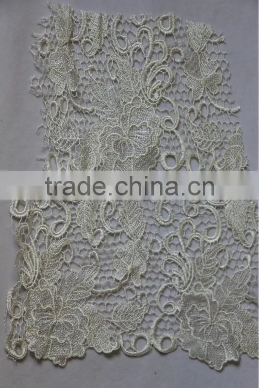Allover floral embroidered lace fabric for garment trim