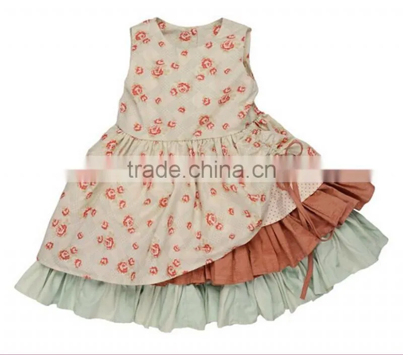 Hot Sale Baby Girls floral Dress Clothing children's cotton baby clothes infant baby girl dress girls' ruffle dress