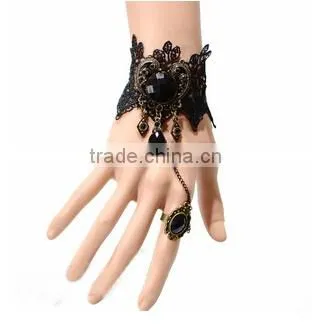 American heart diamond lace bracelet&ring sets antique palace crystal ring set with bracelet