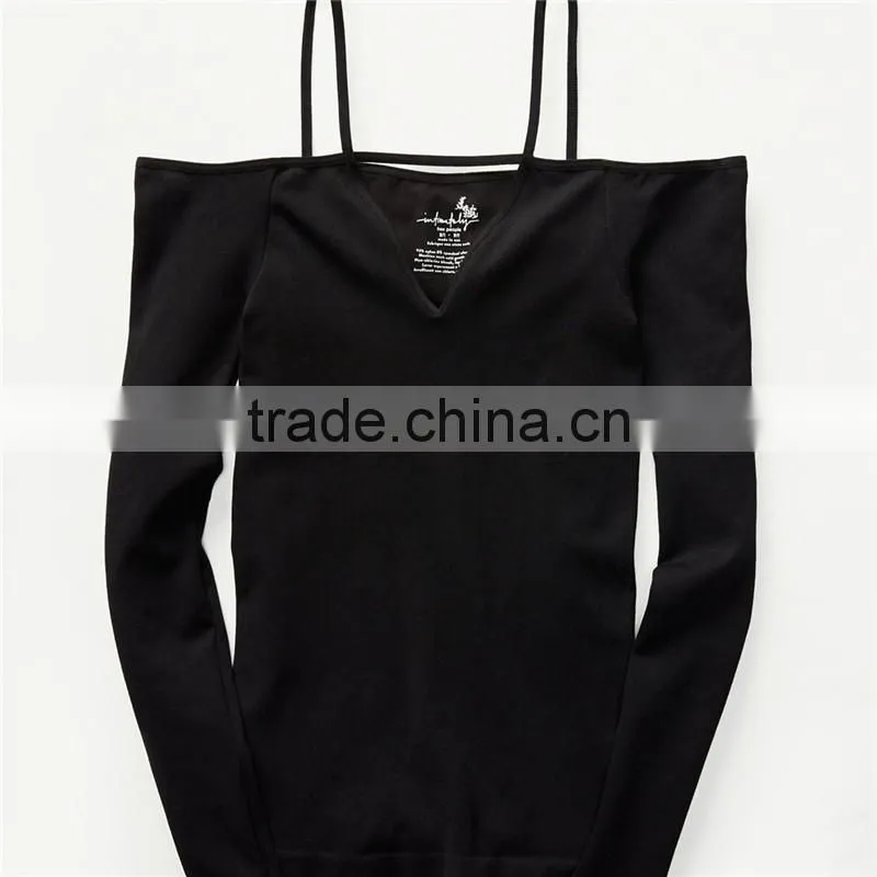 2017 OEM Cool Next-to-skin Fit Stretchy Layering Black Fitted Blouse