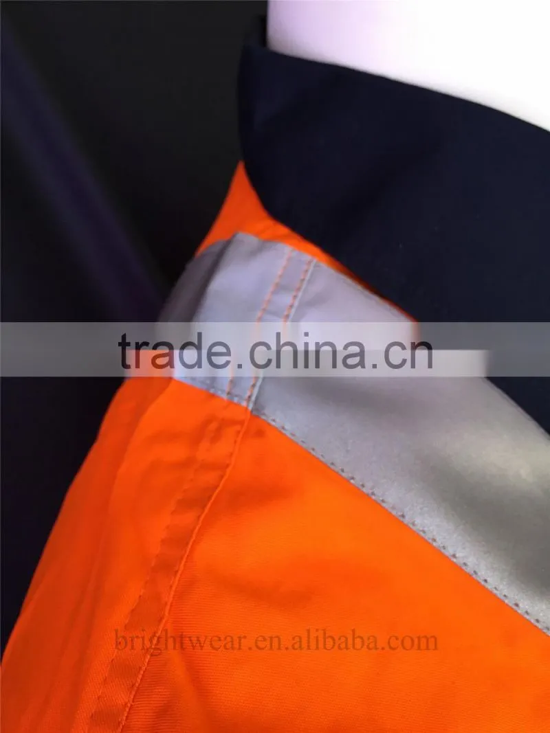 long sleeve hi-vis cotton drill safety shirts