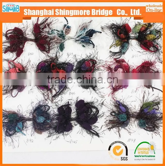 China twisted yarn factory direct wholesale feather pompom yarn for knitting scarf in factory price