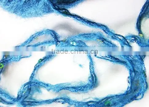 Acrylic hand knitting yarn in gray for sequin scarf