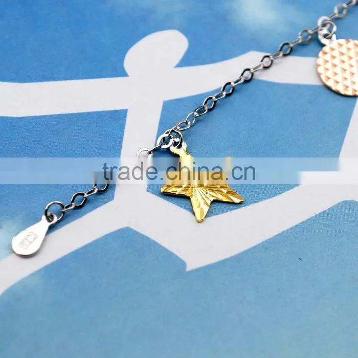 moon and star 925 silver bracelet