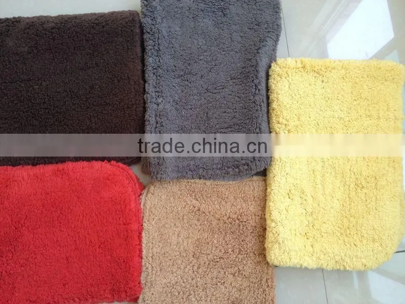 custom colour anti-slip cotton rug in bathroom