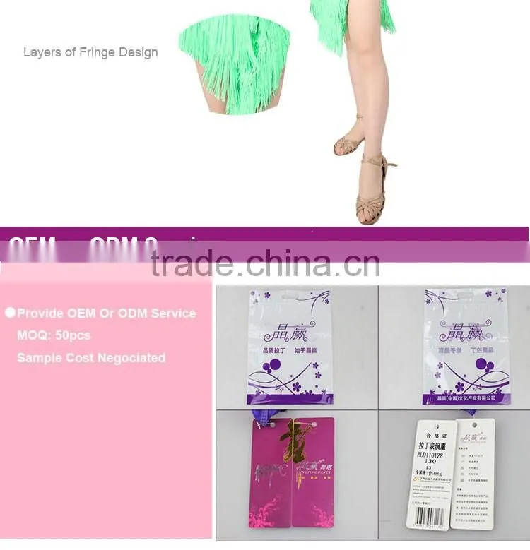 2017 New Teen Girls Ballroom Latin Salsa Competition Dress Fringed Dance Dress