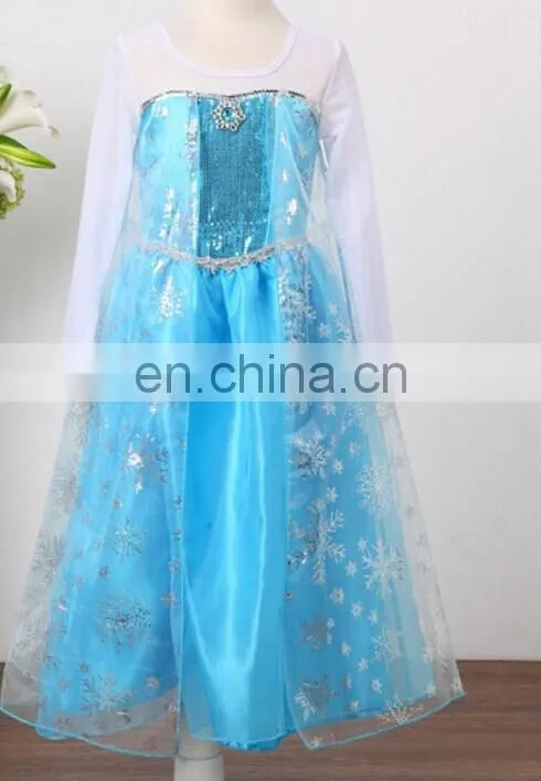 2015 hot selling blue beauty kids dress summer children dress