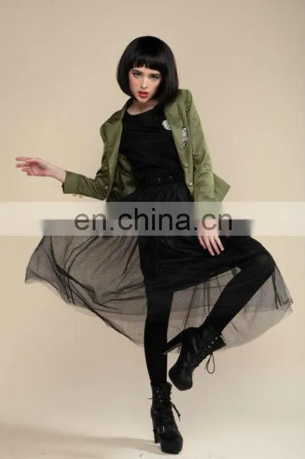 Academy style fashion design badge embroidered mini suit coat for ladies