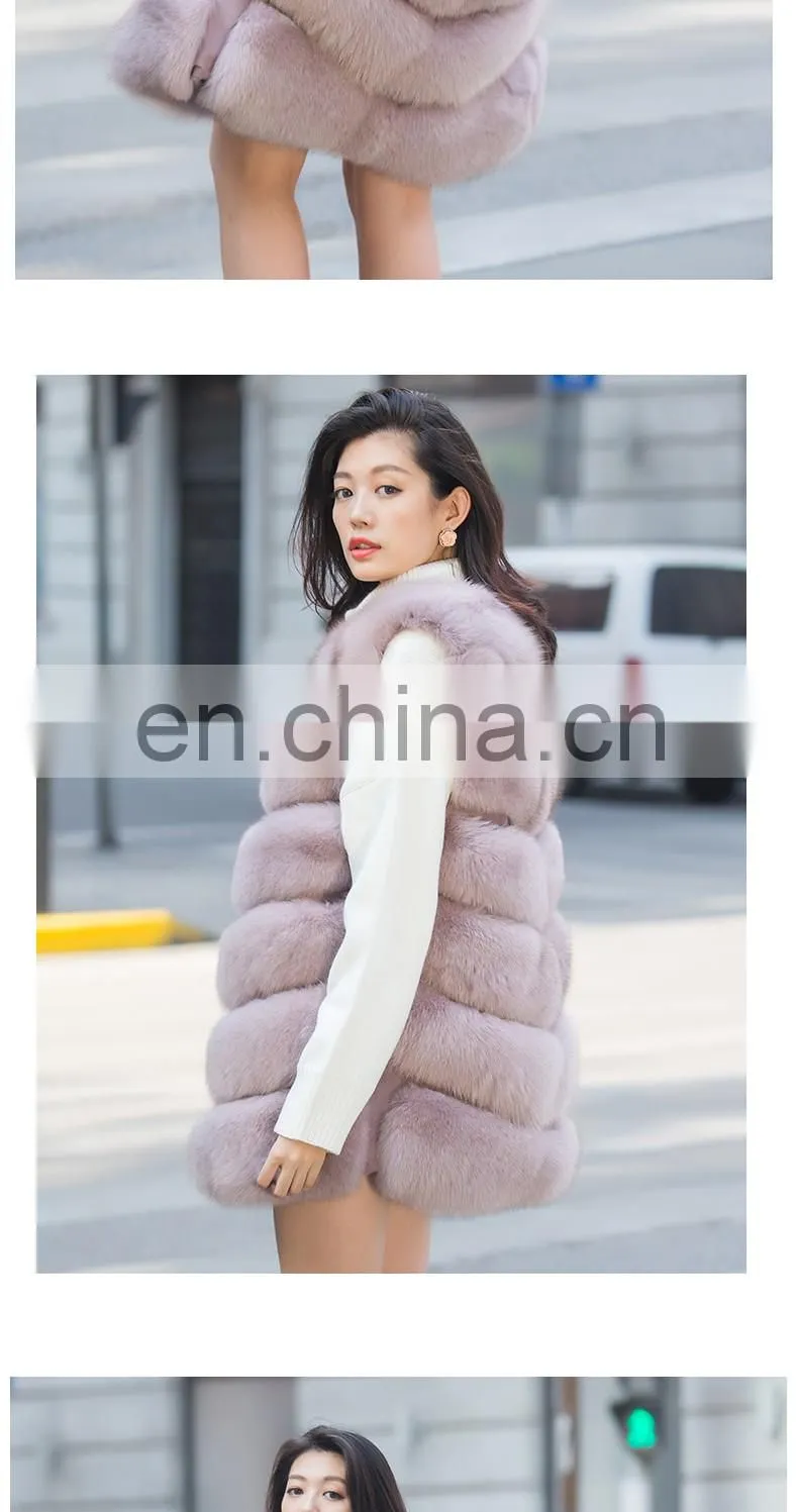 2016 Top Fashion Winter Warm Vest Wholesale Custom Real Fur Vest Fox Fur