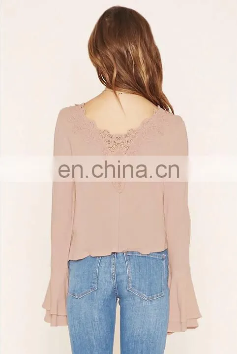 ladies long sleeve crocheted top