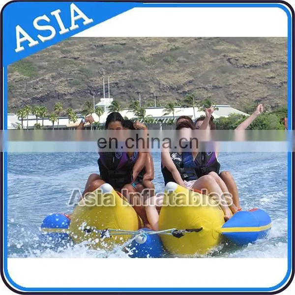PVC Tarpaulin Inflatable Banana Boat Flying Fish for Sale, 3 persons Inflatable water banana boat flyfish raft