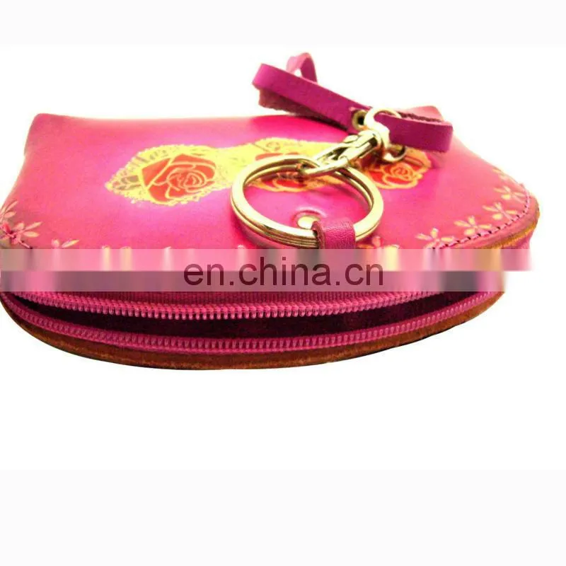 promotional key chain coin purse wholesale women genuine leather coin purse MCP-0079