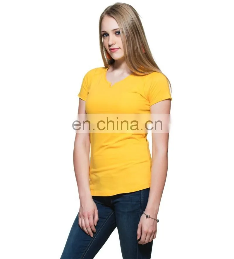 2015 Yellow Raglan Sleeve T-shirt Top quality cotton,female short sleeve raglan t shirt wholesale