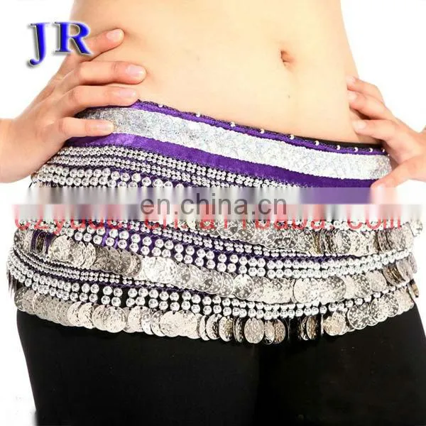 Wholesale 248 and 338 coins high velvet silver coin Belly dance hip belt Y-2007#