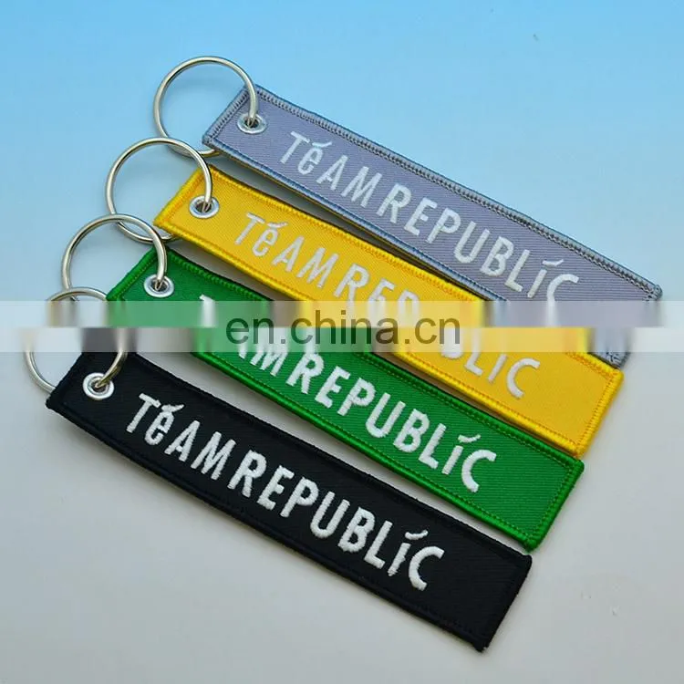 Wholesale cheap customized embroidery keychain china