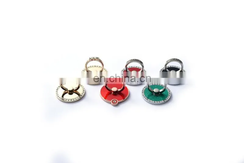 Imitation diamond Metal finger ring stent mobile phone holder