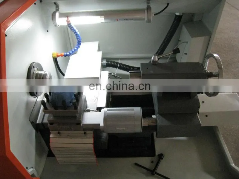small cnc lathe CK0640A with collet chuck and automatic tool turret