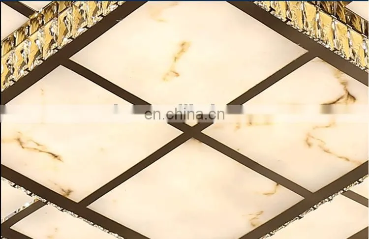 Personality led lamp crystal ceiling lamp square stainless steel wire cutting led crystal lamp creative lighting
