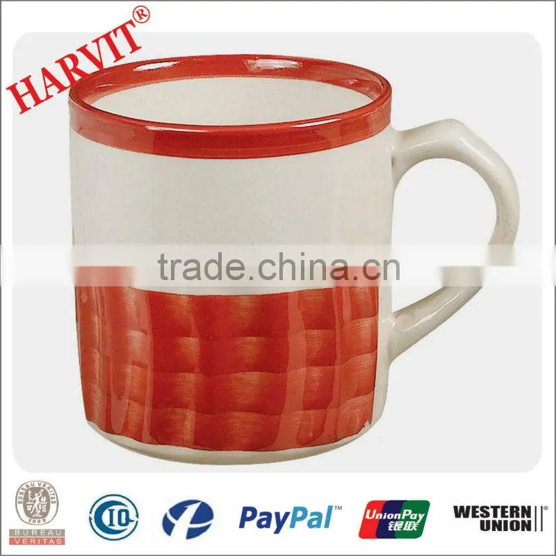 8 Ounce Ceramic Mug with Yellow Hand Printing