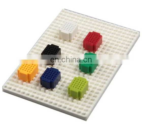 2014 hot sell white ABS metal reed 25 tie-point solderless breadboard