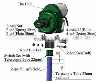 quality reliability assurance electric 24v roll up unit motor