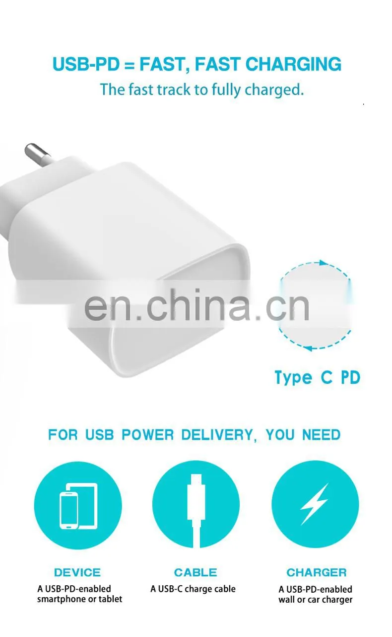 2020 New Product Pd Charger Amazon Top Seller Shenzhen Wholesale Power Banks Mobile Phone Adapters For Iphone 12 20W Pd Charger