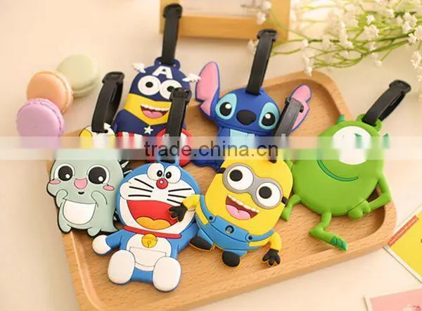 Cute color figure silicone luggage tag