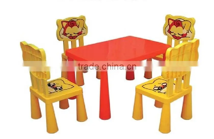 Popular removable rectangular plastic children dining table