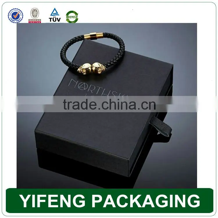 Custom Belt Black Cardboard Sliding Gift Box Wallet Boxes