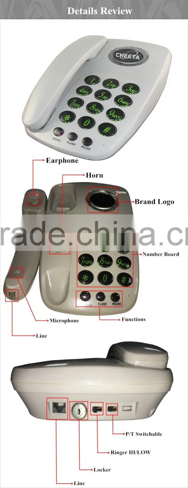 Most Popular Telephone Cheeta Hotel Basic Phone With Good Quality And Best Price