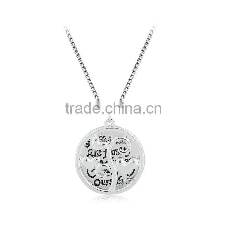 2015 European and American pop tree girlfriends love initial pendant necklace