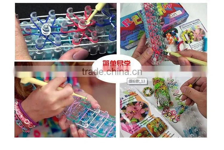 Popular colorful rainbow bands rubber kids kit bands 200/300/600pcs factory OEM cheap price
