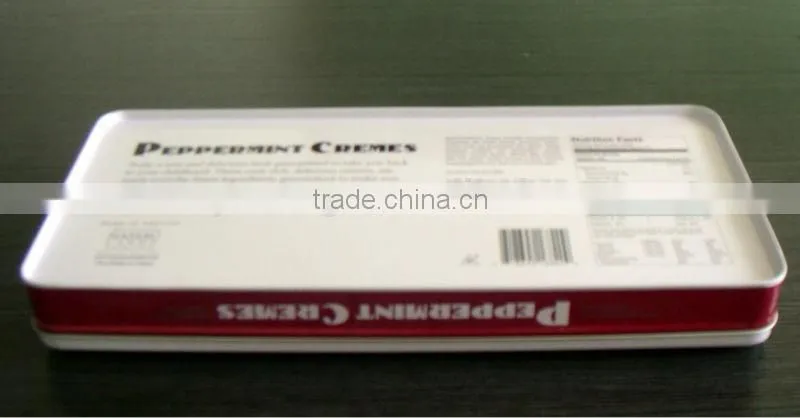 rectangular chocolate tin box