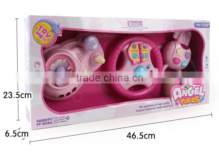 Eco-friendly plastic baby toy educational car with steering wheel MT801039