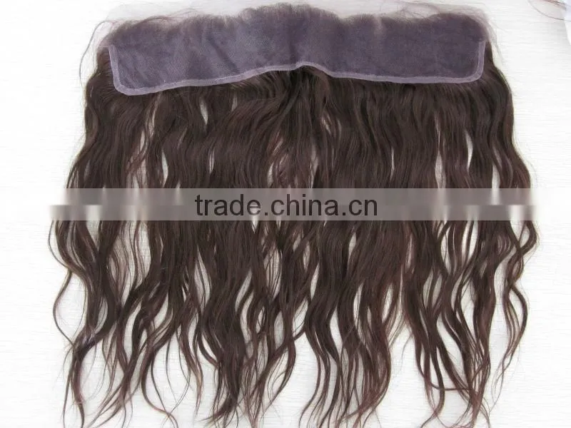 human hair silk PU base top lace front closure hair pieces