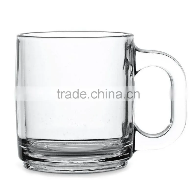 300ml clear glass drinking mugs with handle