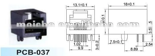 Universal 6 pin telephone connectors