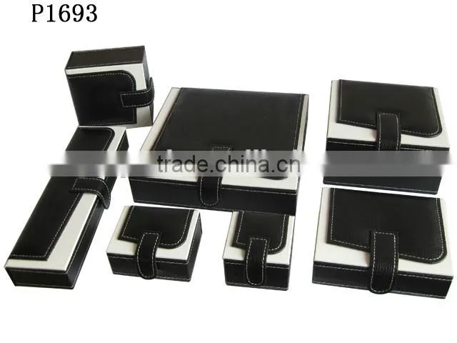 Fashion PU Leather Paper Watch Box with Black Velvet Insert Manufacturers China P1693W