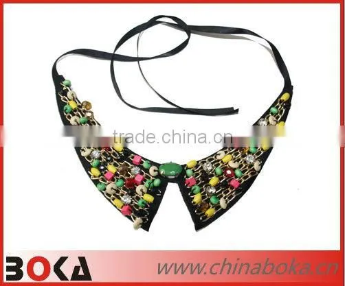 Fashion v-shape garment collar with chains