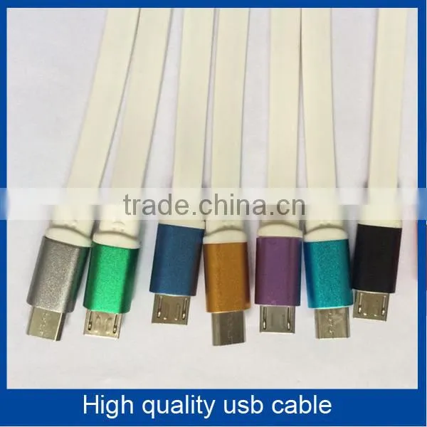 New Design Aluminum Flat USB Data Charging Cable for Samsung