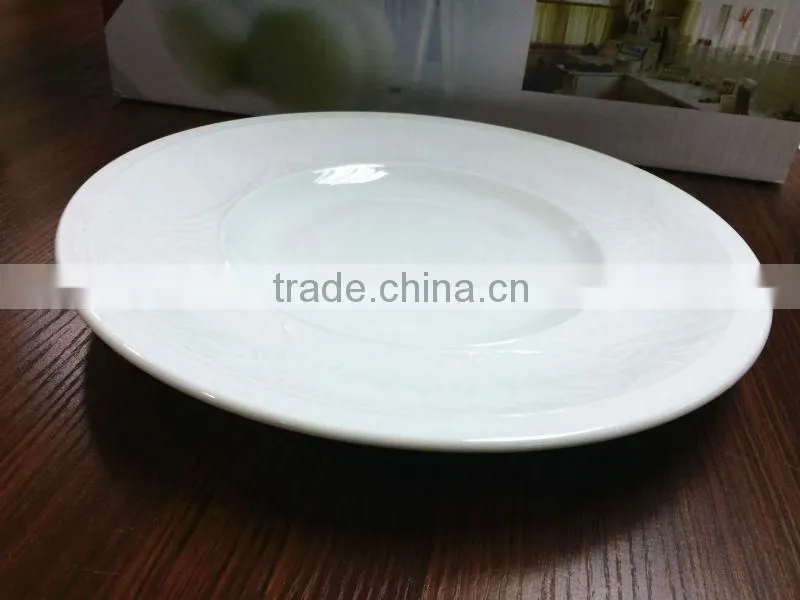 LJ-4503 12'' cake plate / ceramic cake plate / bulk white dinner plates