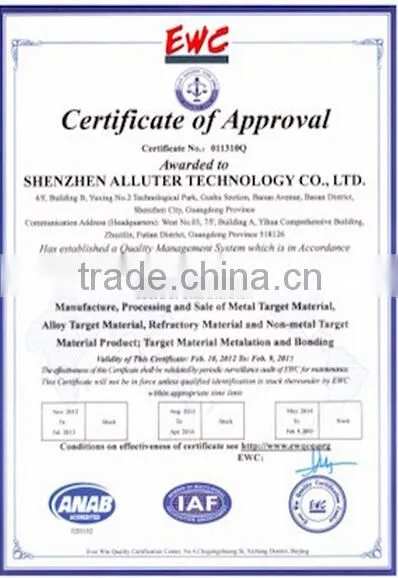 sputter target price sputtering coating tube target sputtering target for glass coating chrome plated