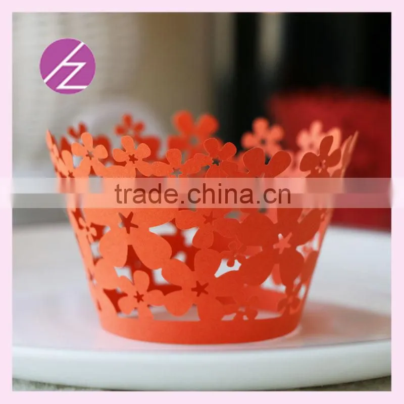 Wholesale 2016 new design laser cut wedding party favor cake wrappers for HALLOWEEN with beautiful orange