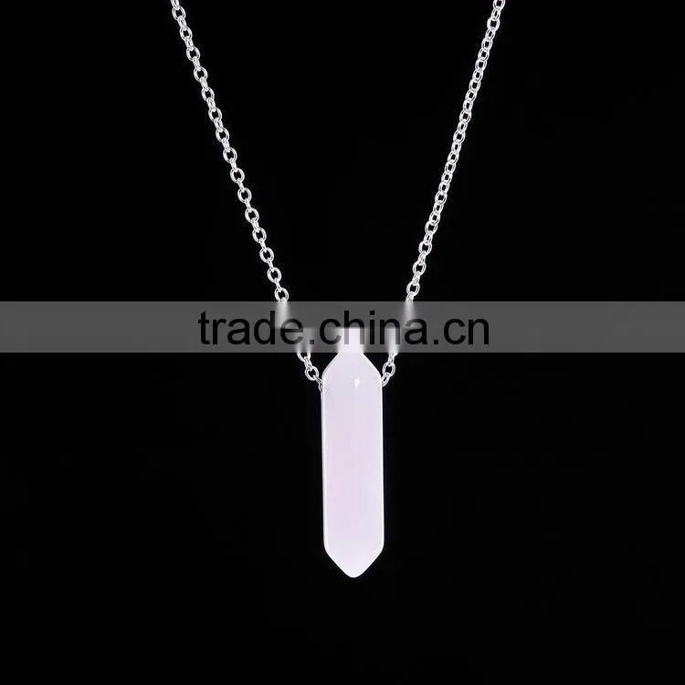2016 Trendy Hot Style Natural Stone Gold Plated Bullet Necklace SMJ0137