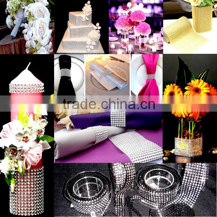 Stock available clear crystal and clear AB stretch rhinestone trimming roll, cristal mesh banding for decoration