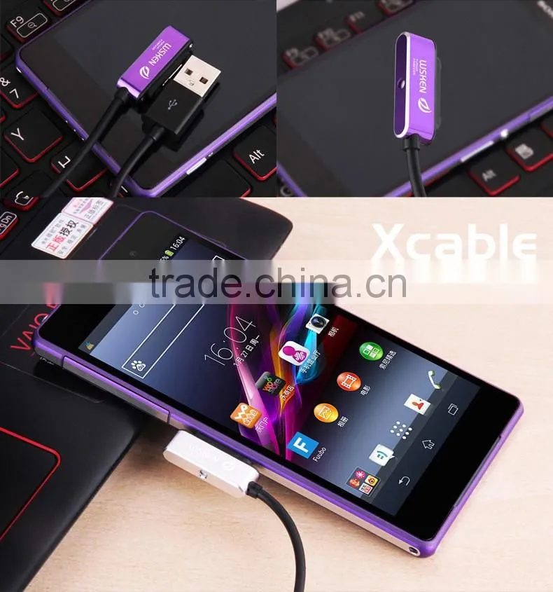Wsken Magnetic Charging Cable Quick Charge Sync Data Cable For Sony Phone For Sony Z3 40cm Single Metal MT-5314