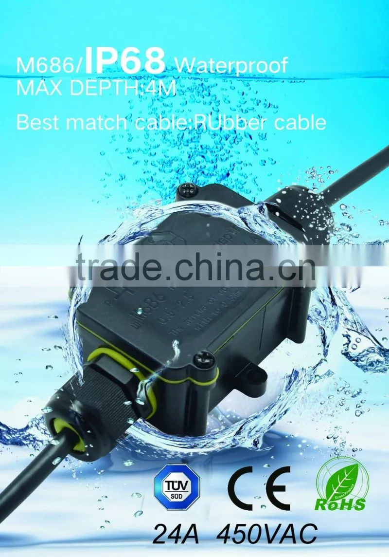 2 hole waterproof ip68 junction box for garden light
