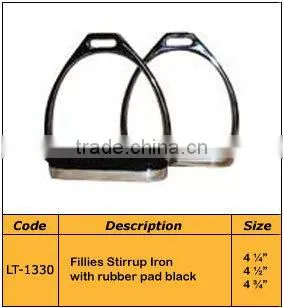 Fillies Stirrup Iron with rubber pad black Made of Brass. Horse Stirrups- Horse Ridding Products